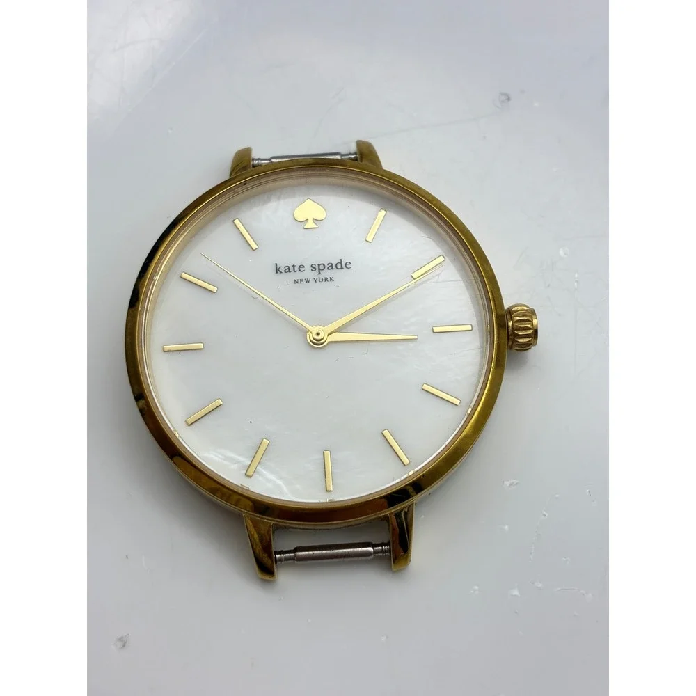 Kate Spade Metro Watch Head Gold Tone Mother of Pearl Dial KSW1469 34mm